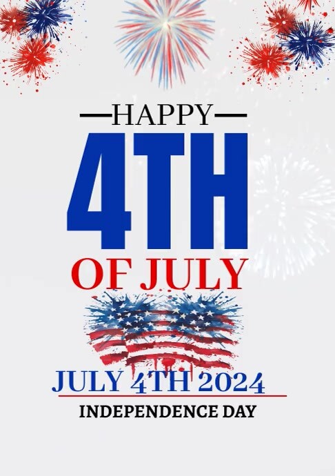 4th of July A4 template