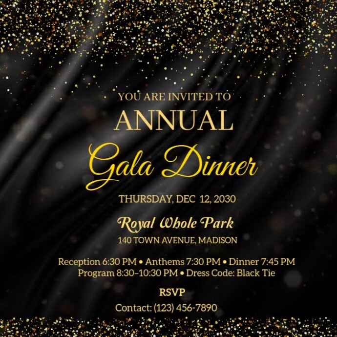 Annual Gala dinner invite video post Kvadrat (1:1) template