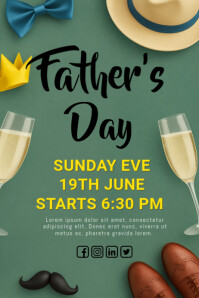 Aqua  Father Day Event  Poster Affiche template