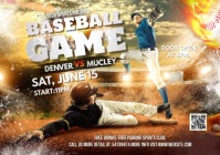 baseball game flyer A4 template