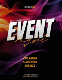Black Abstract Event Flyer (us Letter) 传单(美国信函) template