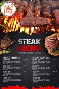 Black Carnival Steak Menu Video Poster template