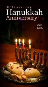 Black Joyful Hanukkah Instagram Reel template