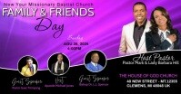 Black Maximalist Family And Friends Day Faceb Immagine condivisa di Facebook template