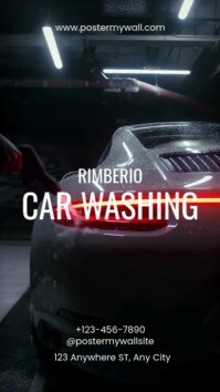 Black Modern & Minimal Car Washing Reel Instagram template