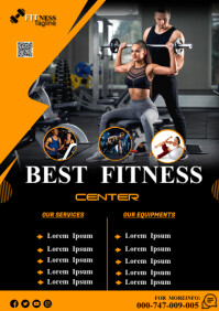 Black Professional Fitness Design Template A1
