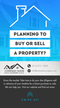 Blue & Grey Real Estate Instagram Story Instagram-Story template