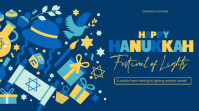 Blue Hanukkah Flyer  Digital Display (16:9) template