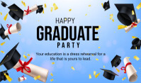Blue Joyful Graduate Party Tag template