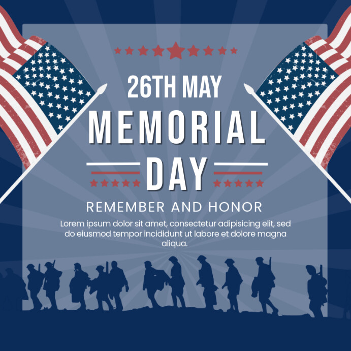Blue Joyful Memorial Day Instagram Post Iphosti le-Instagram template