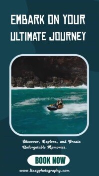 Blue Navy Professional Travel Mobile Video Digital Display (9:16) template