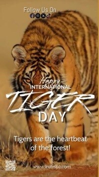 Brown Maximalist International Tiger Day  Ins Instagram Reel template