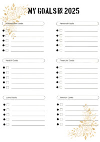 Brown Maximalist My Goals In 2025 Planner A5 template