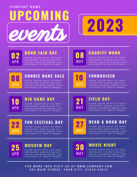 Calendar of Upcoming Events Schedule Flyer template