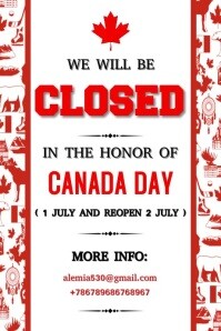 Canada day closed video template Cartaz