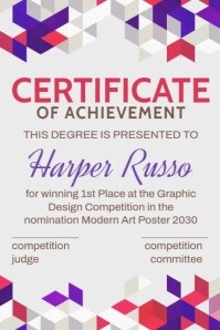 Certificate Of Achievement Плакат template
