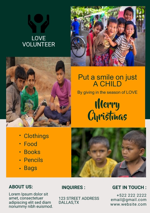 CHARITY VOLUNTEER FLYER A5 template