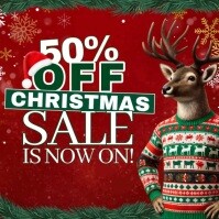 CHRISTMAS SHOP STORE SALE TEMPLATE Квадрат (1 : 1)