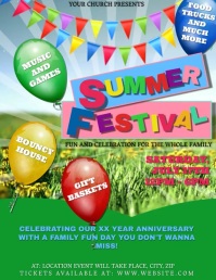 Church Summer Festival Event Template Flyer (US Letter)
