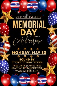 HAPPY MEMORIAL DAY Bannière 4' × 6' template
