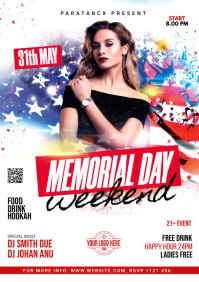 Memorial Day Weekend Party Fl A1 template