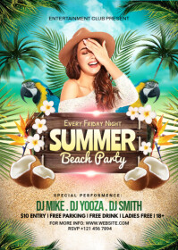 Summer Beach Party Flyer Temp A6 template