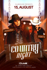 country night Poster template