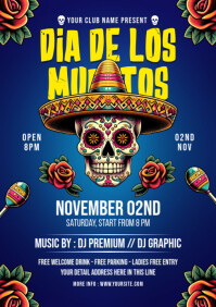 Dia De Los Muertos Flyer Template A5