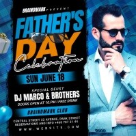 Father's day party flyer posters Publicación de Instagram template