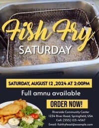 Fish Fry Saturday Flyer Løbeseddel (US Letter) template