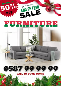 FURNITURE SALE DISCOUNT CHRISTMAS OFFER FLYER A6 template