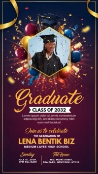 Graduation Invitation Digital Display (9:16) template