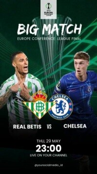 Green 3d Real Betis Vs Chelsea Reel Instagram template