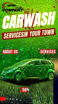 Green Maximalist Carwash Services Flyer Youtube Short template
