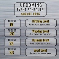 Grey List-based Upcoming Events Schedule  Ins Instagram Post template