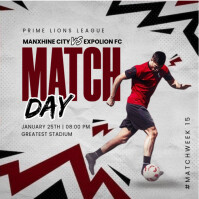Grey Modern & Minimal Soccer Match Day Instagram Post Instagram-opslag template