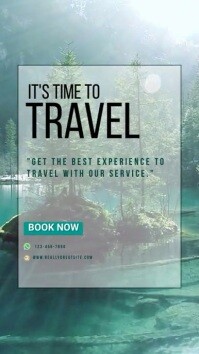 Grey Modern & Minimal Travel Tampilan Digital Цифровой дисплей (9 : 16) template