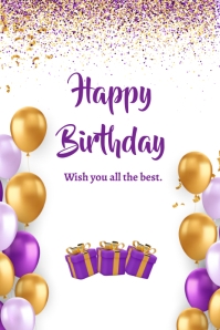 Happy Birthday Pinterest Graphic template
