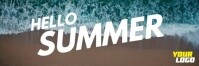 Hello Summer ocean waves twitter header template