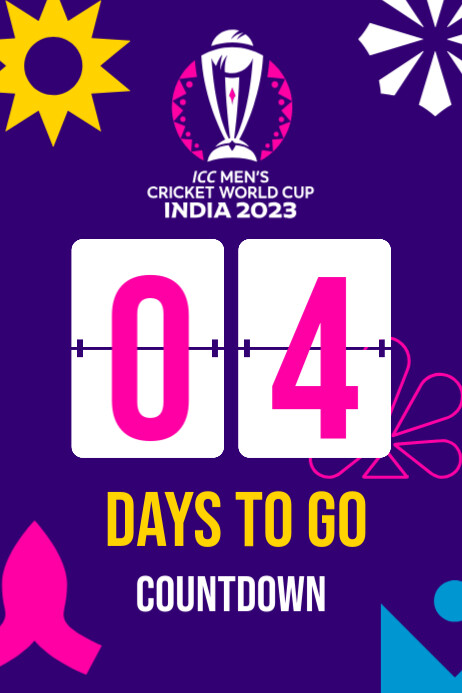 Icc Men's Cricket World Cup Countdown Banner 4 × 6 Fuß template