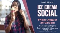 Ice Cream Social Banner Design Facebook Cover Video (16:9) template