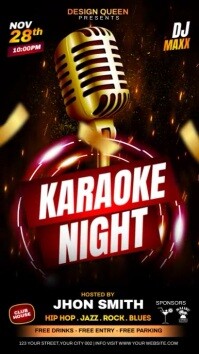 karaoke night video ads flyer História do Instagram template