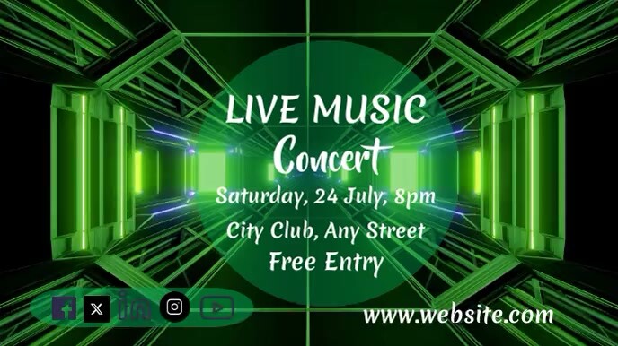 Live Music Concert Digital Display Affichage numérique (16:9) template