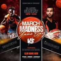 March Madness Game Day Flyer Quadrato (1:1) template