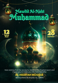 Maulid Nabi Muhammad SAW A4 template