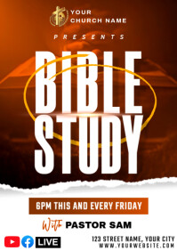 Maximalist Church Bible Study Invitation A4 template