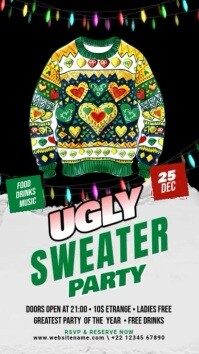 Maximalist Ugly Sweater Party Digital Display Digital Display (9:16) template
