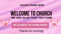 Maximalist Welcome To Church Pink Sunday Service Digital Display (16:9) template