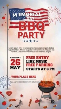 Memorial Day BBQ Party Instagram Story template