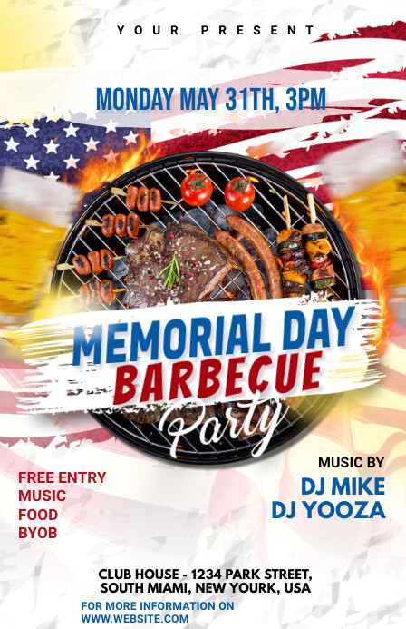 Memorial Day BBQ Party Isigamu Sekhasi Ububanzi template